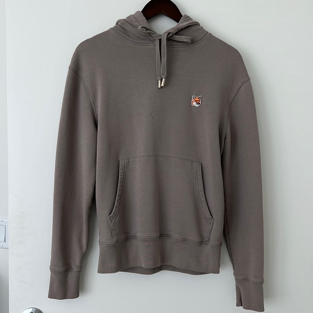 Maison Kitsuné Fox Head Patch hoody in dark grey